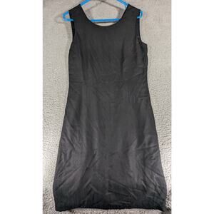 Tommy Bahama Womens Size 6 Black 100% Silk Sheath Dress Sleeveless Lined Classic